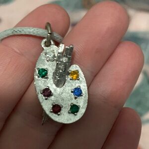 Colorful Artist Palette Pendant Necklace